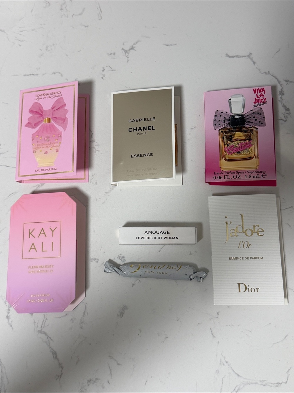 Assorted Fragrance Samples LoveShackFancy,Chanel,Juicy,Kayali,Amiyah’s,Bond,Dior
